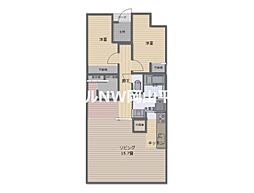サーパス福富 2LDKの間取図画像