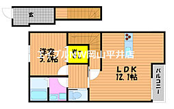 アパート 1LDKの間取図画像