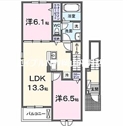 プティボヌールB 2LDKの間取図画像