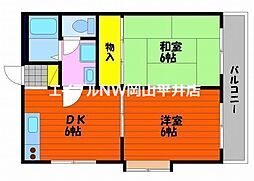 サンプラザ千鳥 2DKの間取図画像