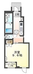 JR赤穂線 西大寺駅 徒歩22分の賃貸アパート 1階1Kの間取り