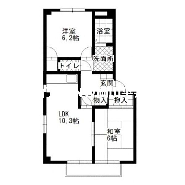 岡山県岡山市南区新福1丁目(賃貸アパート2LDK・2階・51.76㎡)の写真 その2