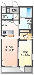 JR山陽本線 東岡山駅 徒歩23分の賃貸アパート 2階1LDKの間取り