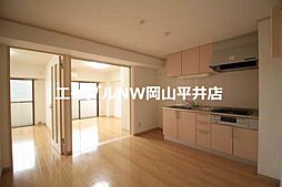 岡山電気軌道東山本線 東山・おかでんミュージアム駅駅 徒歩7分の賃貸マンション 4階3DKのリビング/ダイニング