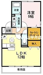 岡山電気軌道東山本線 東山・おかでんミュージアム駅駅 徒歩28分の賃貸アパート 1階1LDKの間取り