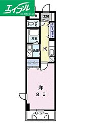 ティーセゾン倉敷 1Kの間取図画像