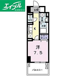 ケイマイティ2 1Kの間取図画像