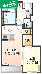 コーポレーヴ高松II 1LDKの間取図画像