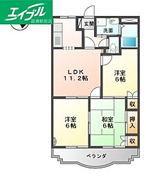 サン・ライズ 3LDKの間取図画像
