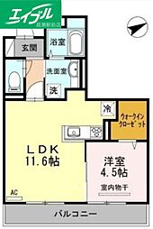 グランシイズ 1LDKの間取図画像