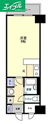 グレイスタワー ワンルームの間取図画像