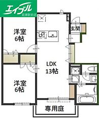 コンフォールK3A 2LDKの間取図画像