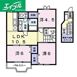 ソレアード 3LDKの間取図画像
