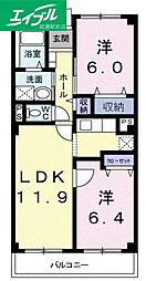 パラーシオ 2LDKの間取図画像