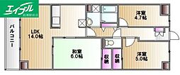 プラザドゥオデッサ 3LDKの間取図画像