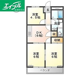 グレースタウン1 3DKの間取図画像