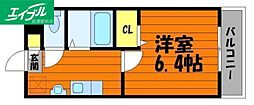 プリマローズ日ノ出町 1Kの間取図画像