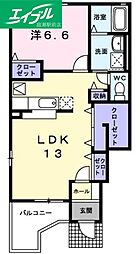 エテルノ 1LDKの間取図画像