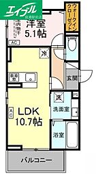 カルム 1LDKの間取図画像