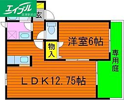 ソレールB 1LDKの間取図画像