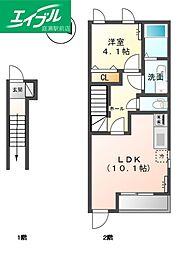 フローラ日吉 1LDKの間取図画像