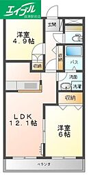 オレンジペコー 2LDKの間取図画像