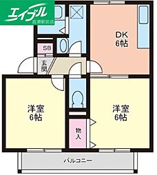 アルテール 2DKの間取図画像