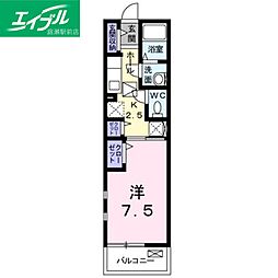 ジョビアルコート 1Kの間取図画像