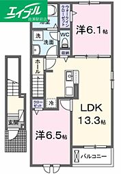 RiverSide東祥A 2階/-