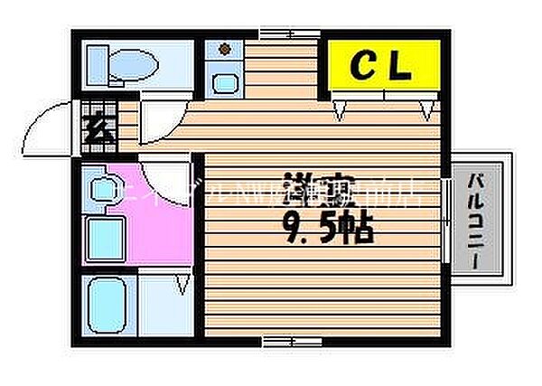 サンライズ花尻 ｜岡山県岡山市北区花尻みどり町(賃貸アパート1R・2階・30.25㎡)の写真 その2