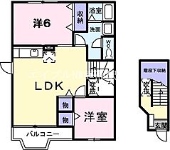 ヴィラフロ－ラＢ  ｜ 岡山県倉敷市茶屋町（賃貸アパート2LDK・2階・58.12㎡） その2