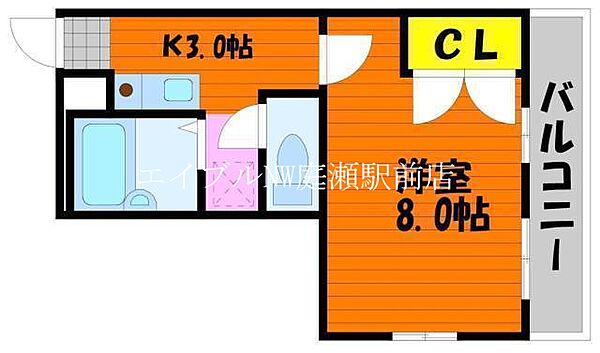 ForRent M1 ｜岡山県岡山市北区庭瀬(賃貸アパート1K・2階・24.84㎡)の写真 その2