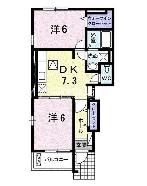 サニーメゾン庄苑Ａ ｜岡山県倉敷市上東(賃貸アパート2DK・1階・46.79㎡)の写真 その2