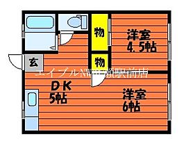 コーポ久松　東、西  ｜ 岡山県倉敷市栗坂（賃貸アパート1LDK・2階・30.60㎡） その2