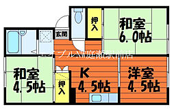 プレジール西岡 3Kの間取図画像