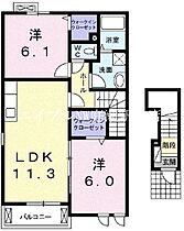 カルムＡ棟  ｜ 岡山県玉野市宇藤木（賃貸アパート2LDK・2階・57.63㎡） その2