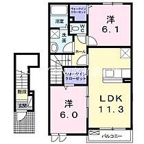 エル　フトゥーロ　Ｂ  ｜ 岡山県倉敷市上富井（賃貸アパート2LDK・2階・57.58㎡） その2