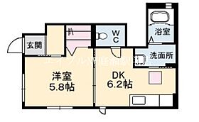 RAINBOW　B棟  ｜ 岡山県倉敷市四十瀬（賃貸アパート1DK・1階・30.26㎡） その2