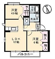 フローラルコート　D棟  ｜ 岡山県倉敷市児島味野4丁目（賃貸アパート2LDK・2階・54.07㎡） その2