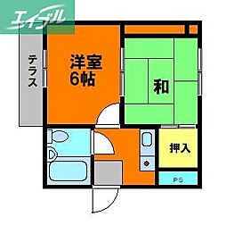 アルフィーネ天瀬 2Kの間取図画像