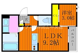 GRANDTIC医大南  ｜ 岡山県岡山市北区奥田本町（賃貸アパート1LDK・1階・30.92㎡） その2