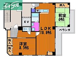 ラ・カンタータ 2LDKの間取図画像
