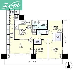 ダイヤモンドフォーラム大供 3LDKの間取図画像