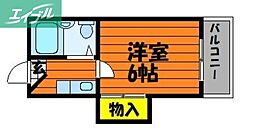プレール鹿田本町 1Kの間取図画像