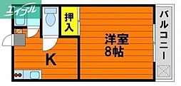 グッドウィル 1Kの間取図画像