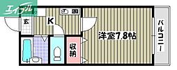 ラフィーネ美津屋 1Kの間取図画像