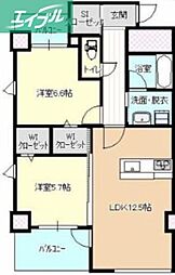 SERENAMARUNOUCHI 2LDKの間取図画像
