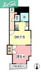 KM大元駅前 1DKの間取図画像