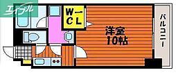 FriendCourt岡山医大東 1Kの間取図画像