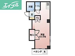 メゾン富田町 ワンルームの間取図画像